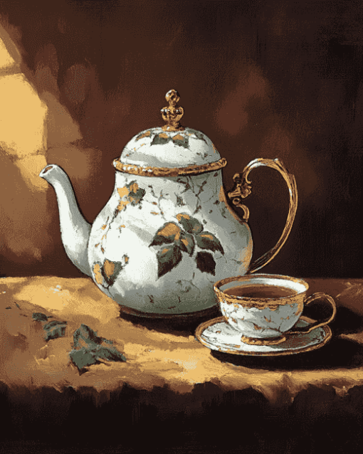 Vintage Tea Pots Diamond Painting