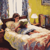 Vintage Woman in Bed Diamond Painting