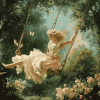 Vintage Woman on Swing Diamond Painting