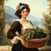 Vintage Woman with Fruit Basket Diamond Painting