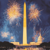 Washington Monument Fireworks Display Diamond Painting