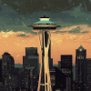 Washington Space Needle City Diamond Painting