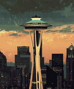 Washington Space Needle City Diamond Painting