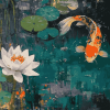 Water Lilies and Koi Fish Diamond Painting