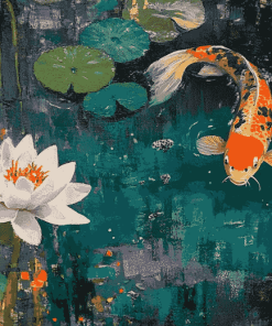 Water Lilies and Koi Fish Diamond Painting