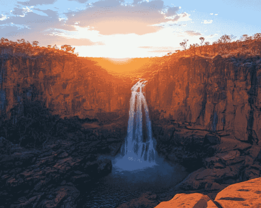 Waterfall Kakadu Landscape Diamond Painting