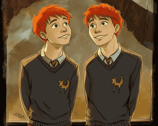 Weasley Twins Cartoon Diamond Painting