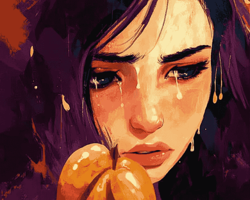 Weeping Girl Animation Diamond Painting