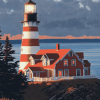 West Quoddy Head Maine Lighthouse Diamond Painting