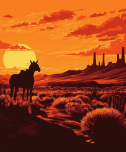 Western Desert Silhouette Diamond Painting