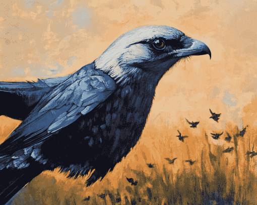 Western Jackdaw Bird Diamond Painting