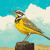 Western Meadowlark Bird Diamond Painting