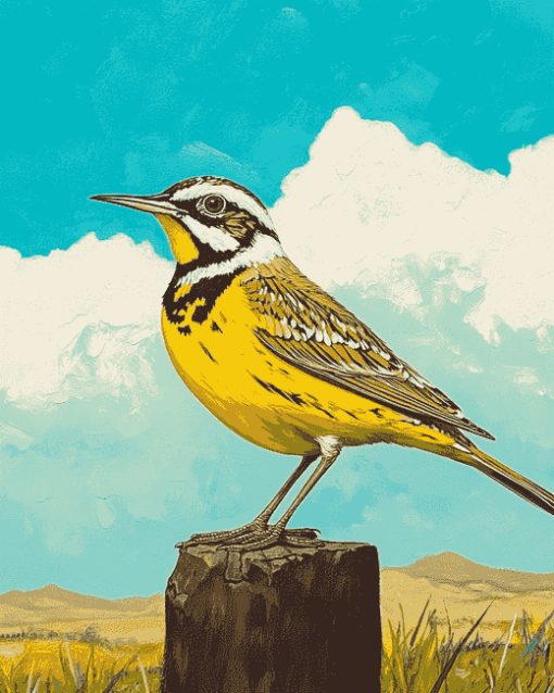 Western Meadowlark Bird Diamond Painting