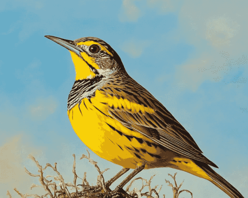 Western Meadowlark Birds Diamond Painting