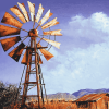 Western Windmill Landscape Diamond Painting