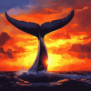 Whale Tail Silhouette Diamond Painting