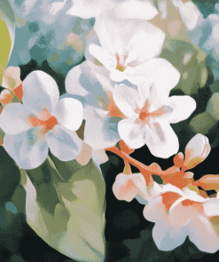 White Aloysia Blossoms Diamond Painting