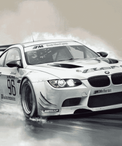 White BMW Racing Diamond Painting