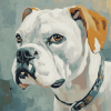 White Boxer Puppy Diamond Painting