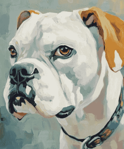 White Boxer Puppy Diamond Painting