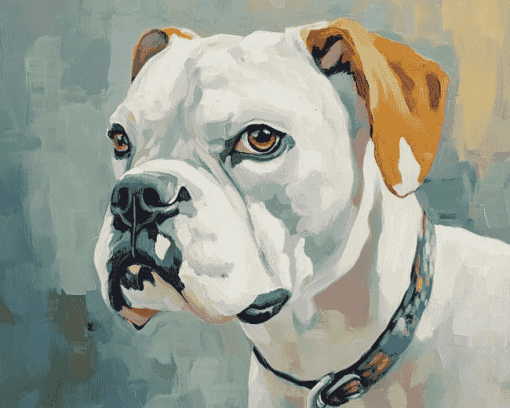 White Boxer Puppy Diamond Painting