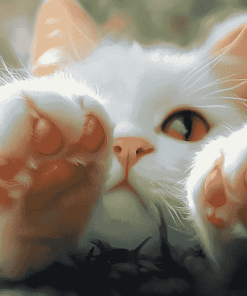 White Cat Diamond Painting