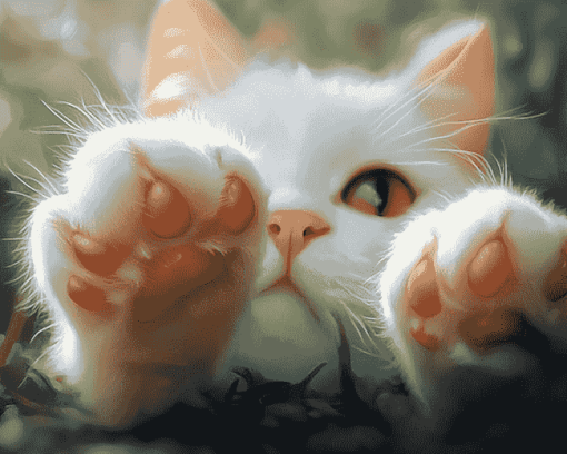 White Cat Diamond Painting