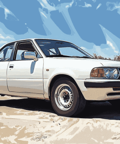 White Corolla Car Diamond Painting