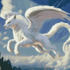 White Falcor Fantasy Diamond Painting