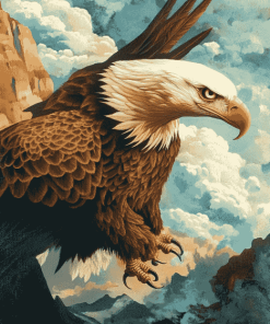 White Headed Eagle Animation Diamond Painting