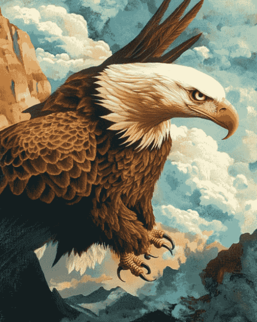 White Headed Eagle Animation Diamond Painting