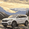 White Kia Sorento Mountain Drive Diamond Painting