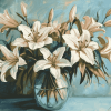 White Lily Blossoms Diamond Painting