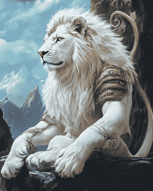 White Lion Wildlife Diamond Painting