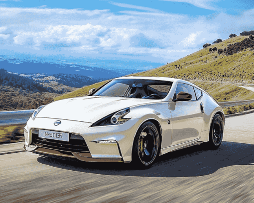 White Nissan 370 Z Car Diamond Painting