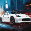 White Nissan 370z Engines Diamond Painting