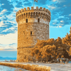 White Tower Thessaloniki Landmark Diamond Painting