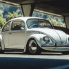 White Vintage Volkswagen Bug Diamond Painting