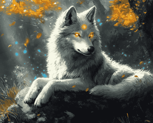 White Wolf Diamond Painting