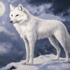 White Wolf Winter Scene Diamond Painting