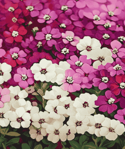 White and Purple Alyssum Blossoms Diamond Painting