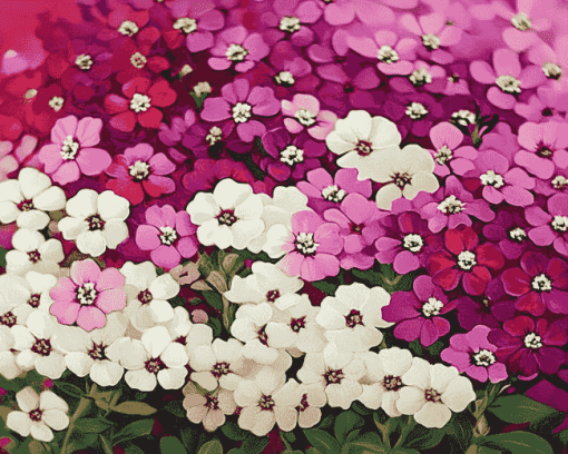 White and Purple Alyssum Blossoms Diamond Painting