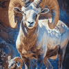 Wild Bighorn Sheep Diamond Painting