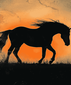 Wild Horse Silhouette Diamond Painting