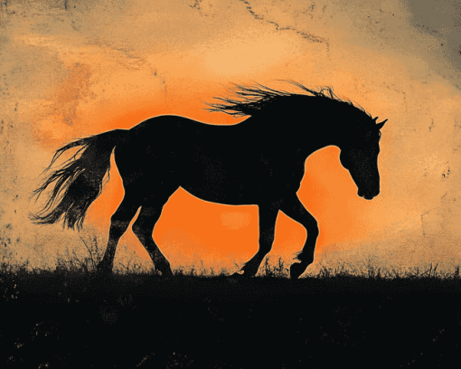 Wild Horse Silhouette Diamond Painting