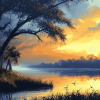 Willie Daniels Indian River Sunrise Diamond Painting