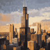 Willis Tower Chicago Skyline Diamond Painting