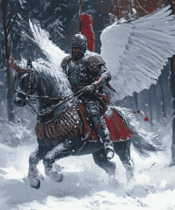 Winged Hussar Winter Scene Diamond Painting