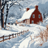 Winter Barn Landscapes Diamond Painting