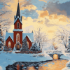 Winter Church Scene Diamond Painting